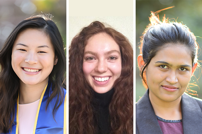 From left to right: Katie Huang (Web and Information Technology Intern), Sara Cárdenas (Events Intern) and Dilara “Bristy” Sultana (Events Intern)