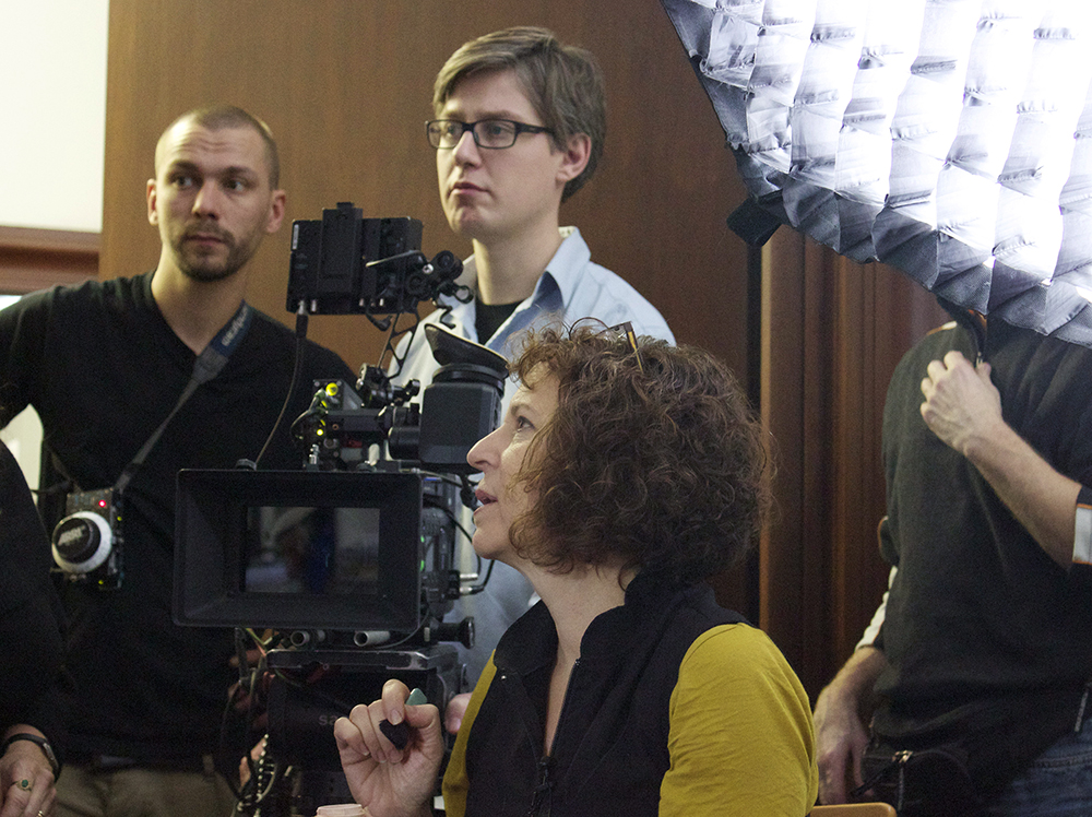Director Marcie Begleiter on set in Hamburg at the Hamburger Kunsthalle, Nov. 2013 Production Photo.
