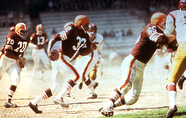 Football legend Jim Brown, a subject of ESPN's signature documentary series, 'SportsCentury.' Courtesy of Cleveland Browns.