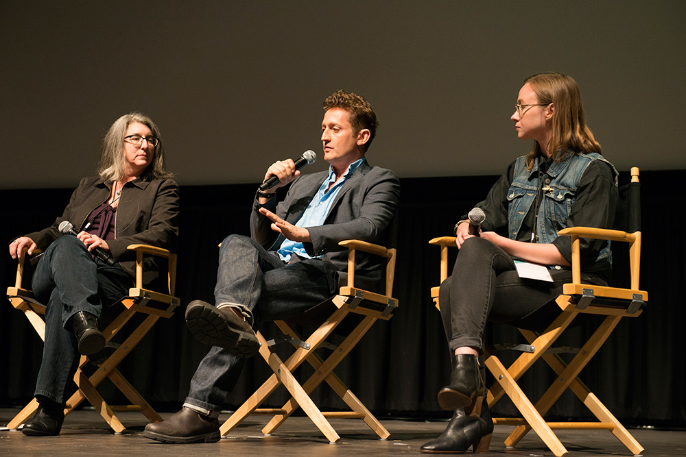 Left to right: Electronic Frontier Foundation Legal Director Cindy Cohn, 'Deep Web' director...and journalist/illustrator Susie Cagle. Photo: Pat Mazzera. Courtesy of the San Francisco Film Society
