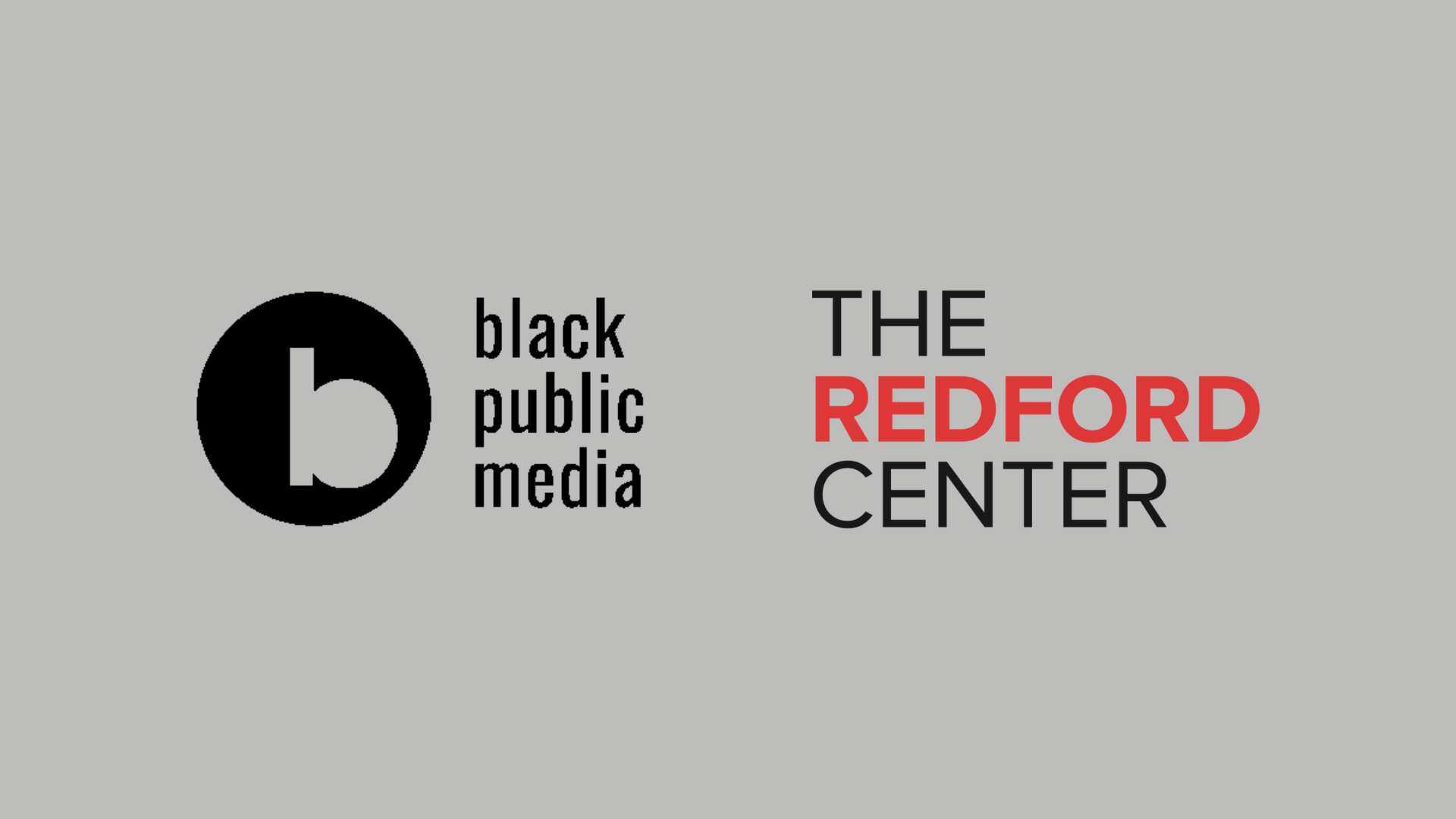 Logos of BPM and The Redford Center over a gray background.