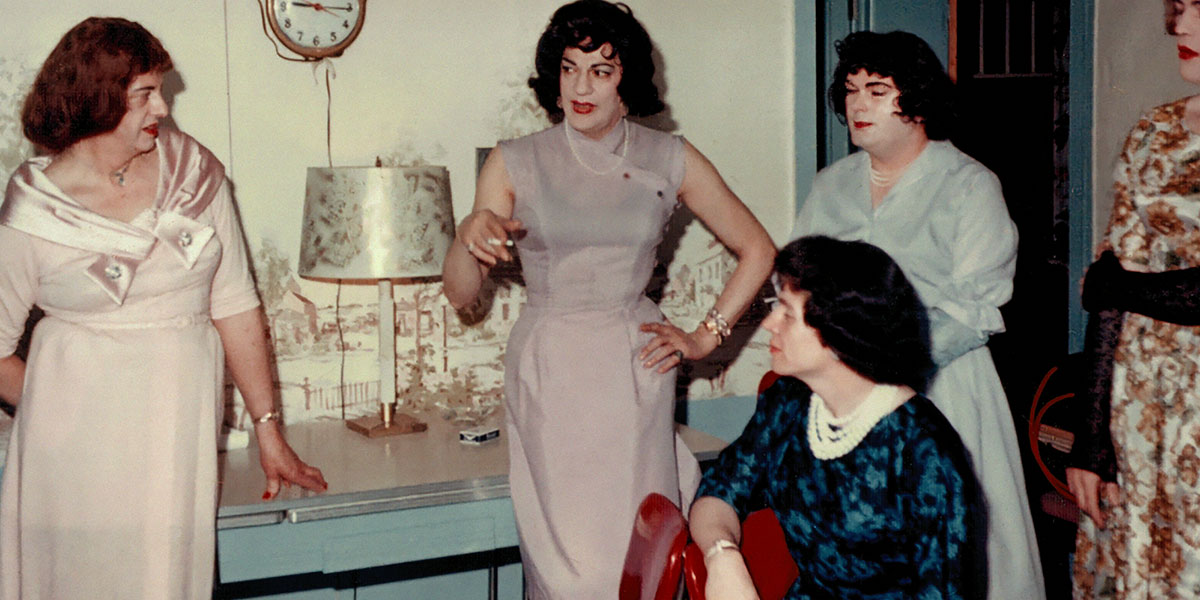 A group of trans women and cross-dressing men gathering in Upstate New York in the 1960s. From Sébastien Lifshitz’s “Casa Susanna.” Photo courtesy of TIFF. 