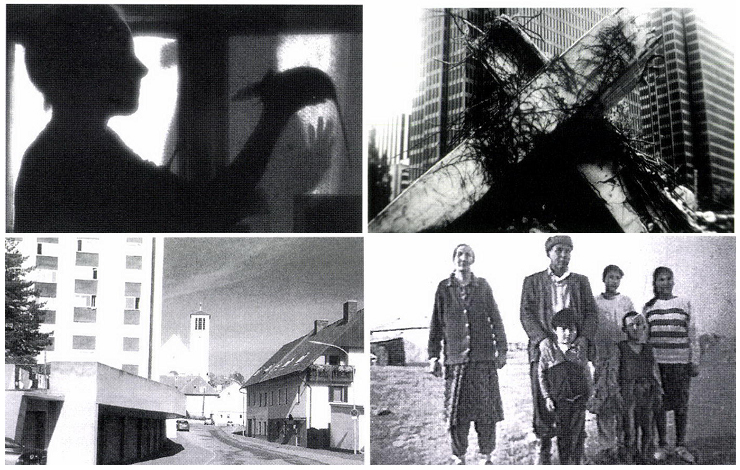 Clockwise, top-left: 'Rat Woman, In the Course of Human Events, Black Ashes' and 'Knittelfeld'