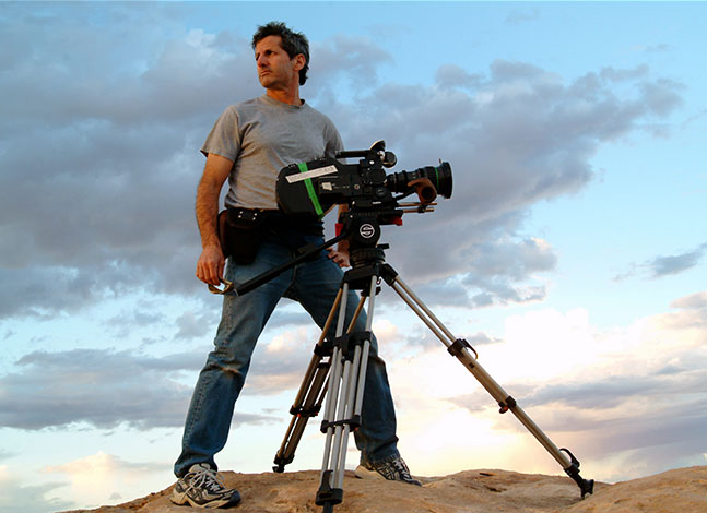 Buddy Squires filming at Canyonlands National Park, 2006. Photo: Craig Mellish. Courtesy of Florentine Films.