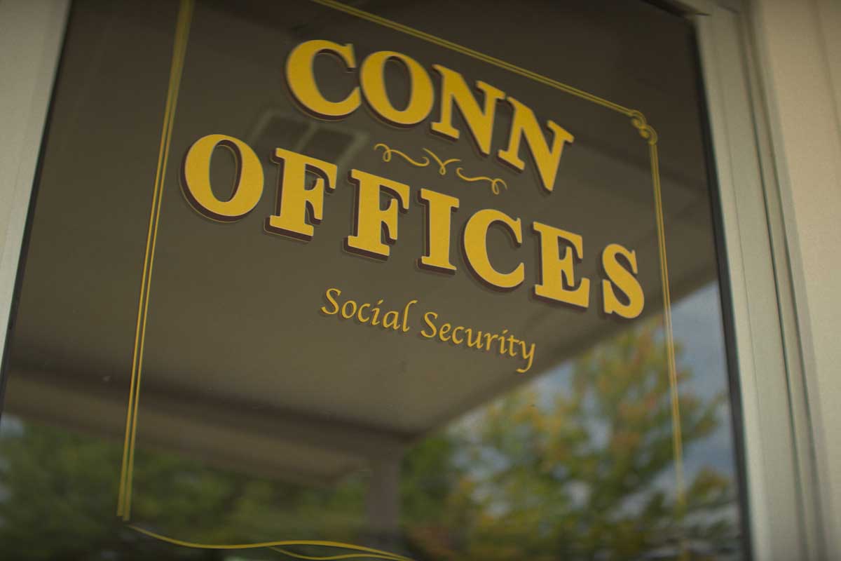 Front glass door of the Conn Office for Social Security. Photo Courtesy of Apple TV+.