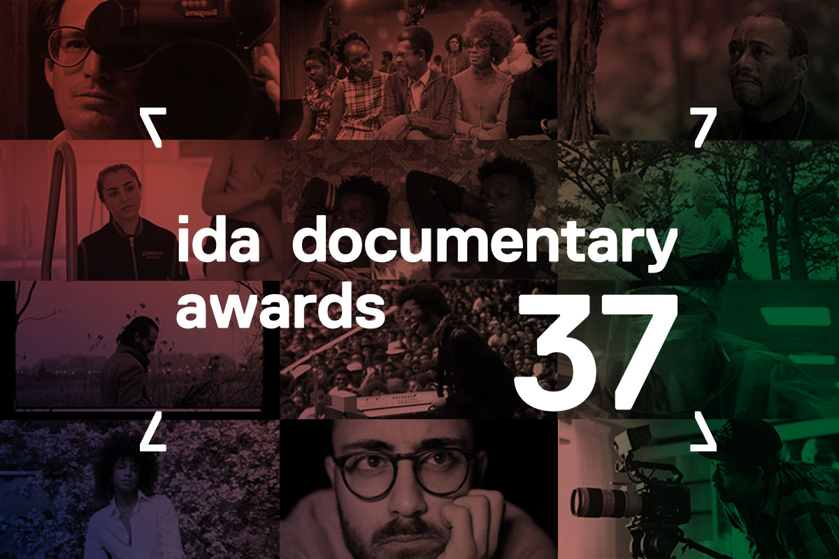 A collage of stills from the winners at the 37th Annual IDA Documentary Awards.