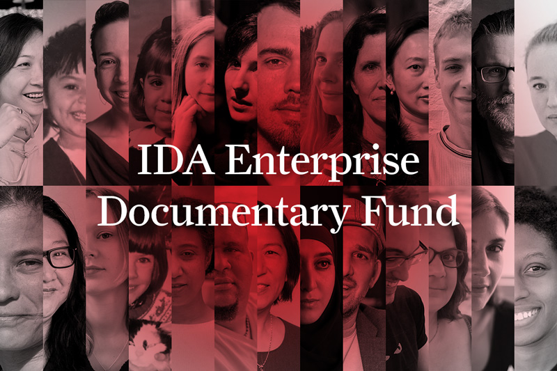 Collage of headshots overlaid with "IDA Enterprise Documentary Fund"