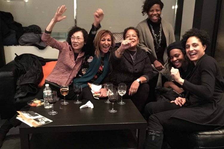 Michelle Materre with a group of other female filmmakers including Christine Choy, Shola Lynch, and others. Courtesy of Rachel Watanabe-Batton.