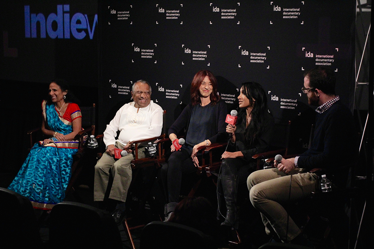 Meet The Patels subjects Vasant and Champa Patel with filmmaker Geeta Patel and Indiewire's Steve Greene