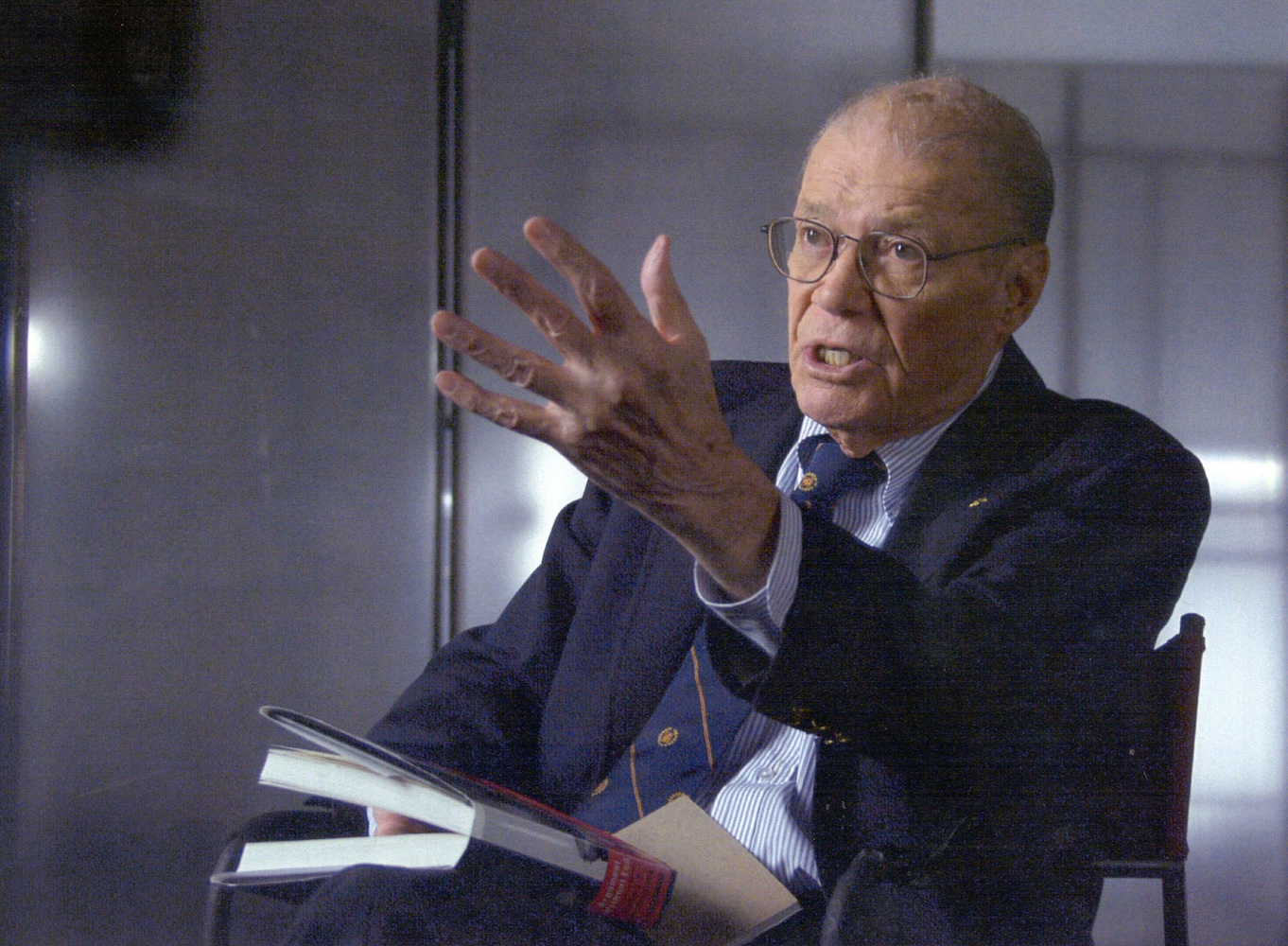 Robert McNamara in a sit-down interview.