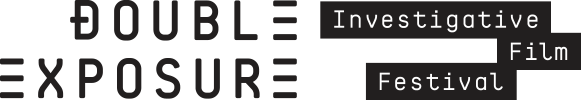 Double Exposure Film Festival Logo. Investigative Film Festival.