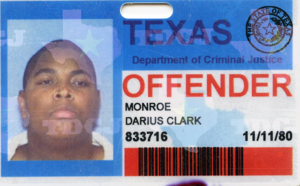 Darius Clark Monroe Department of Criminal Justice ID Card