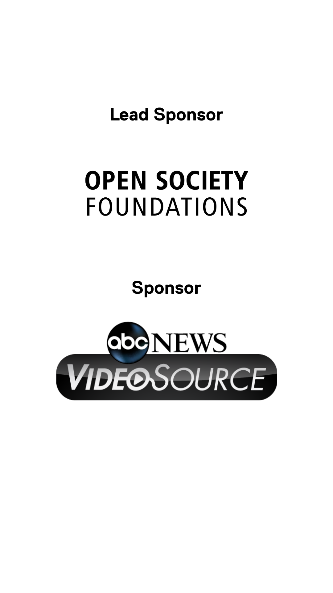 42nd IDA Doc Awards - Sponsor logos - Open Society Foundations, ABC News VideoSource