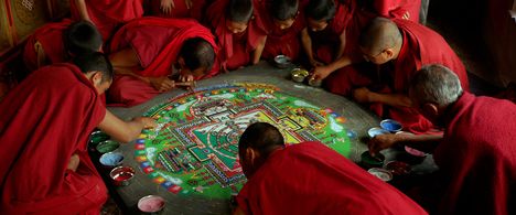 Monks around a mandala
