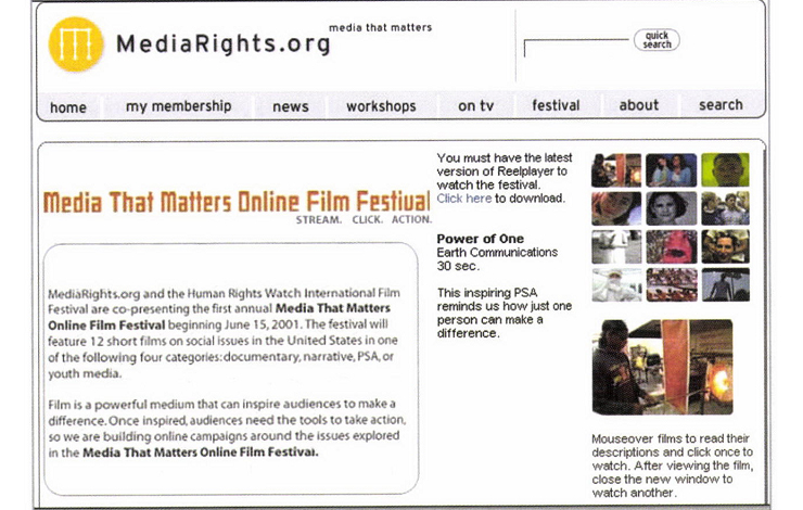 Screen grab from MediaRights.org website.