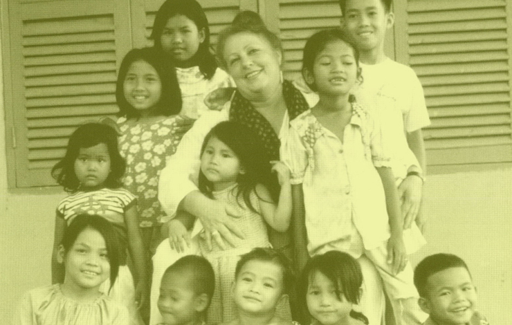 Geraldine Cox (center) in Janine Hosking's <em>My Khmer Heart</em>m which chronicles the experiences of a Cambodian orphanage in a time of upheavel when the exclusive HBO documentary debuts in January.