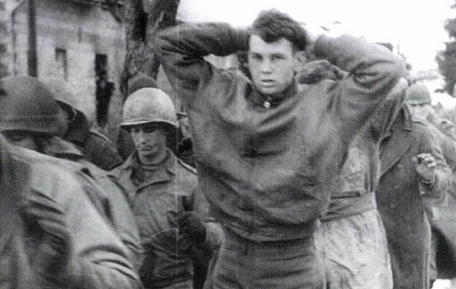 American GIs surrender at the Battle of the Bulge on December 17, 1944. From Charles Guggenheim's 'Berga:: Soldiers of Another War,' airing on PBS on May 28.