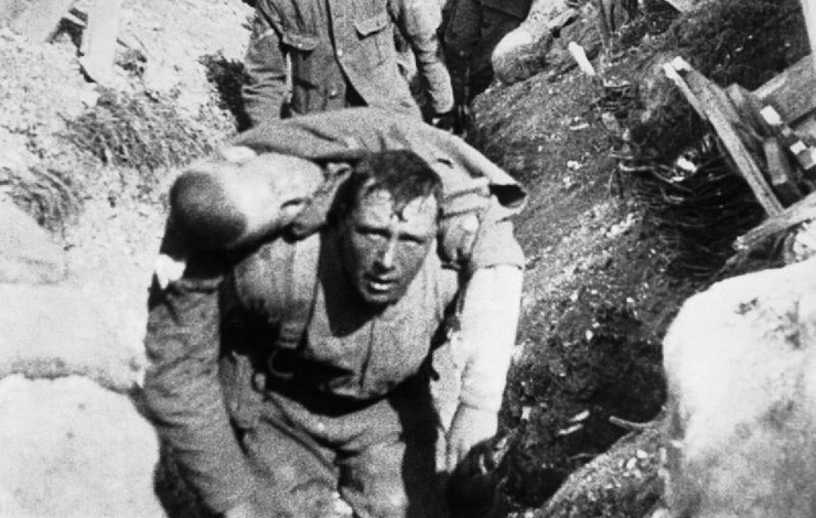 From the 1916 film <em>The Battle of the Somme</em>. Courtesy of the Imperial War Museum, London UK.