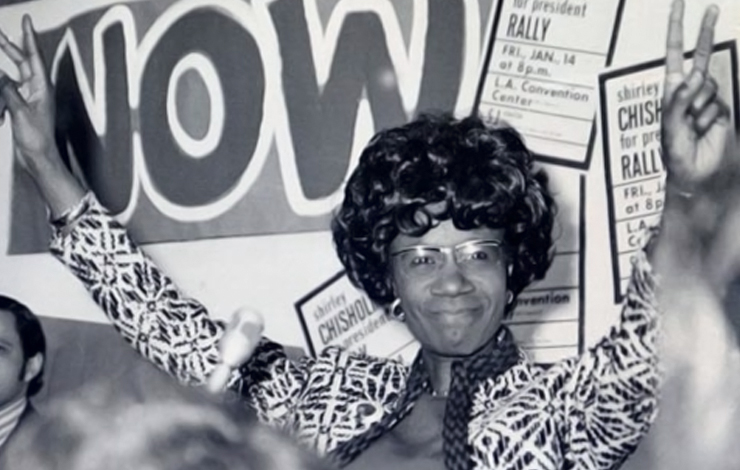 Shirley Chisholm running for President in 1972. From Shola Lynch's 'Chisholn '72- Unbought and Unbossed.' Photo: Rose Greene.