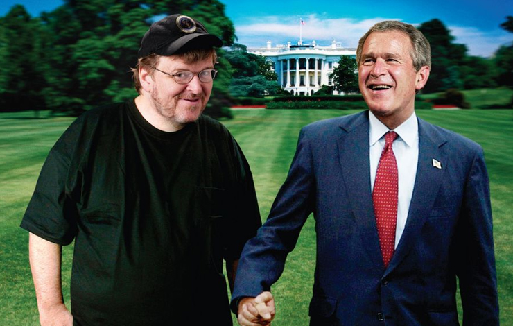 Controversy? What controversy? From  Michael Moore's 'Fahrenheit 9/11.'