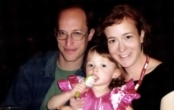 Filmmakers Michael Galinsky (left) and Suki Hawley, with their daughter, Fiona. Photo: Sam Abramson