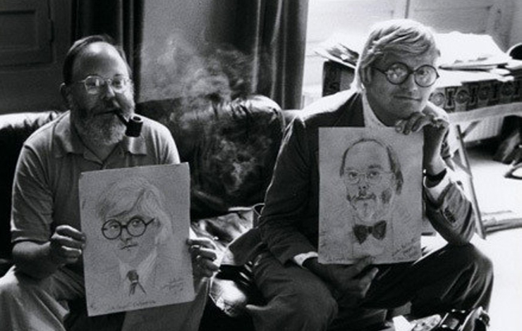 Geldzahler (left) and artist David Hockney. Photo: Robert Doisneau. Courtesy of Peter Rosen