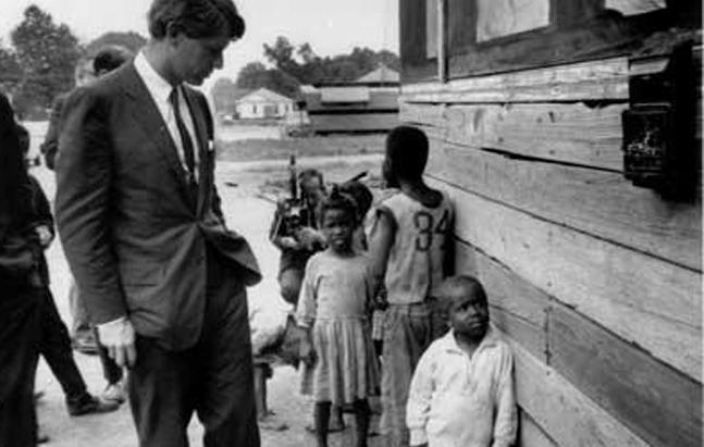 Robert F. Kennedy witnessing the rural poor in the South. From Charles Guggenheim's Robert Kennedy <em>Remembered</em> (1968)