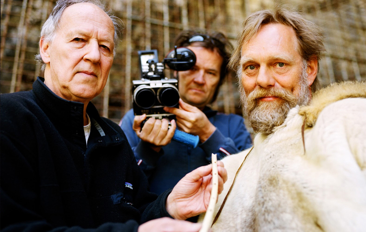 Filmmaker Werner Herzog, cinematographer Peter Zeitlinger and spiritual expert W. Hein, in production on Herzog's <em>Cave of Forgotten Dreams</em>