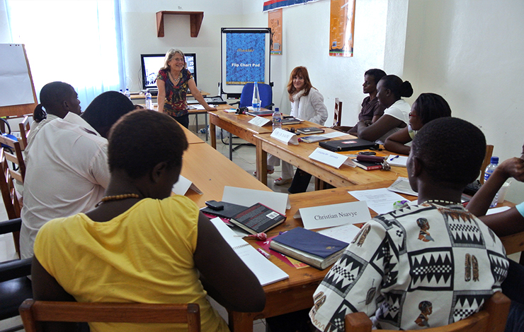 Lyn Goldfarb teaches a workshop in Bujumbura, Burundi
