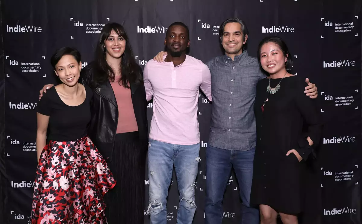 After the IDA Screening Series of 'St. Louis Superman' last fall; left to right: Producer Poh Si Teng, Al Zajeera 'Witness'; Director/Producer Smriti Mundhra; protagonist Bruce Franks Jr.; Director/Producer Sami Khan; Co-Producer Cheyenne Tan.