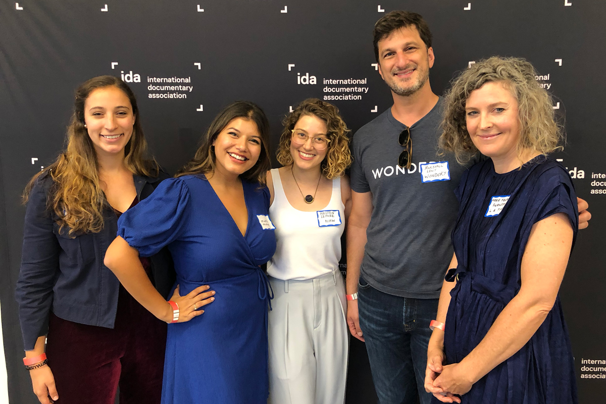 The 'Industry/Pitching/Adaptation/Intellectual Property' Panel, left to right: Arielle Nissenblatt, EarBuds Podcast Collective; Mukta Mohan, Crooked Media; Kristen Lepore, KCRW; Marshall Lewy, Wondery; Abbie Fentress Swanson, 'Los Angeles Times.' Photo: Niki Bhardwaj