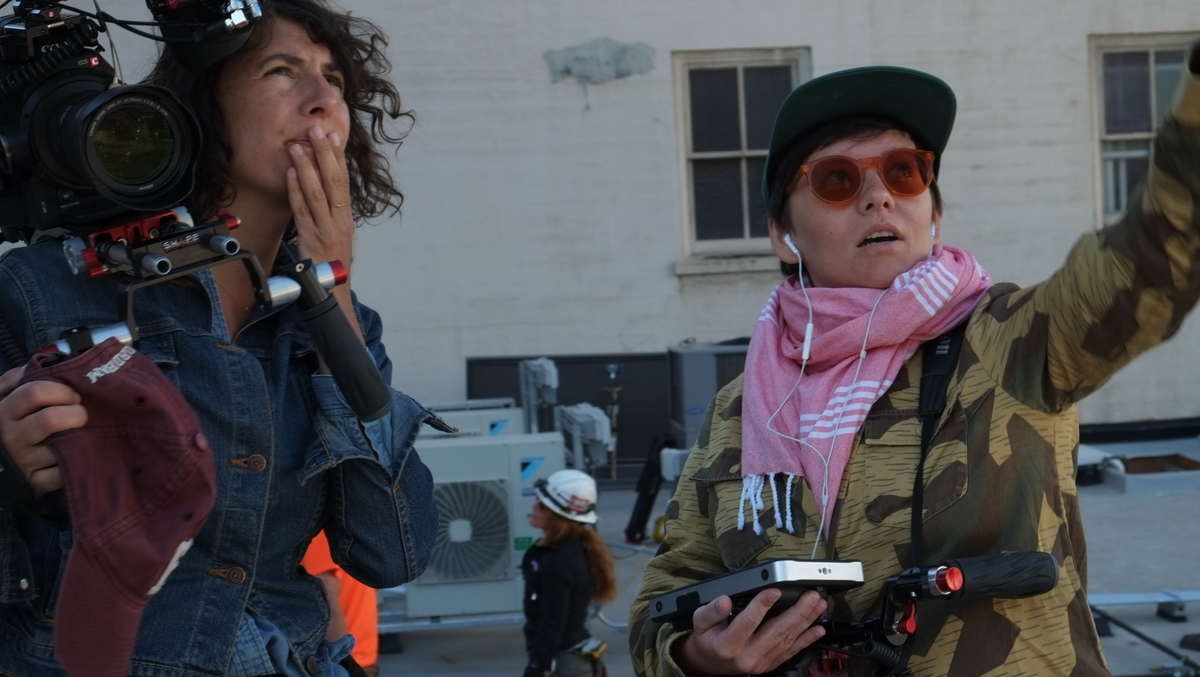 Cinematographer Jenni Morello (left) and director Ana Veselic filming the 2018 seriers 'Her America: 50 Women, 50 States.' Photo: Jessica Chermayeff. Courtesy of Jenni Morello