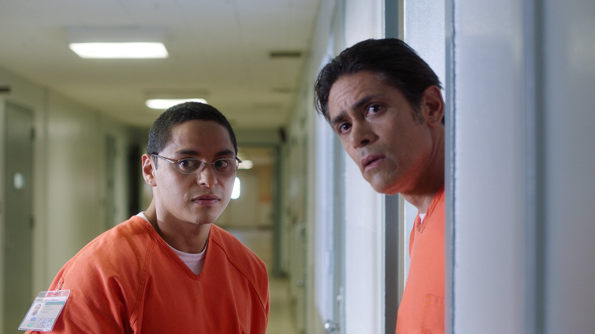 Actors Maynor Alvarado and Manuel Uriza, from Alex Rivera and Cristina Ibarra's 'The Infiltrators.' Uriza portrays Claudio Rojas, who was deported in 2019. Courtesy of Alex Rivera.