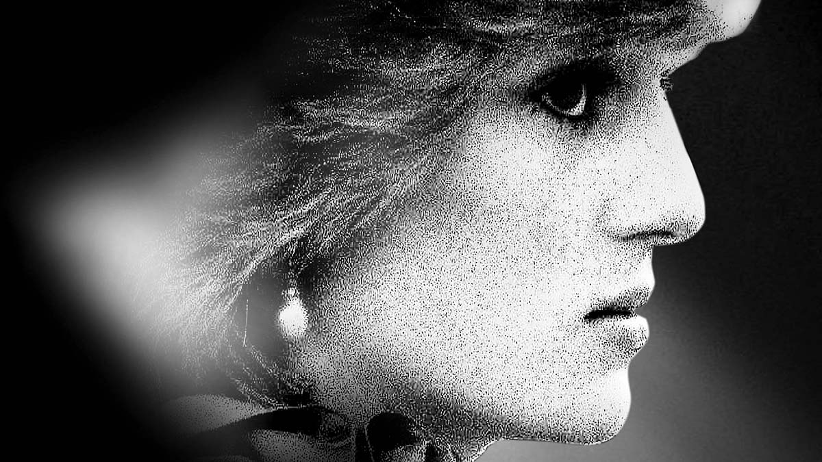  A black-and-white close-up of the late Princess Diana, a white women with blond hair. From 'The Princess' by Ed Perkins. Courtesy of Sundance Institute | photo by Kent Gavin.