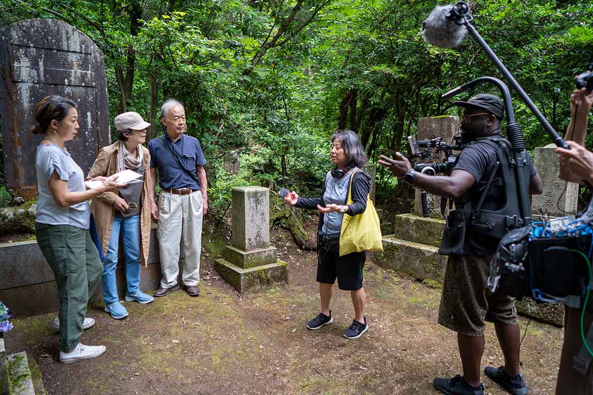  Filmmaker Grace Lee (center) is an Asian American woman, seen directing an episode of the PBS documentary series 'Asian Americans' in Kanazawa, Japan. Courtesy of WETA and CAAM.
