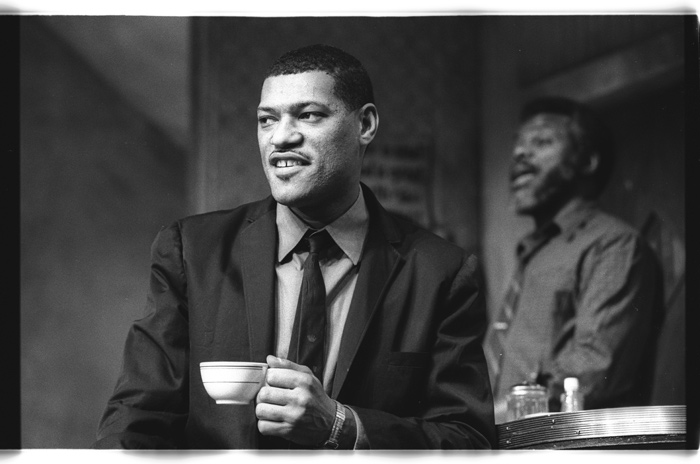 Laurence Fishburne (left) and Al White (right) star in a Seattle Repertory Theatre production of August Wilson's 'Two Trains Running'. Courtesy of Chris Bennion Photography