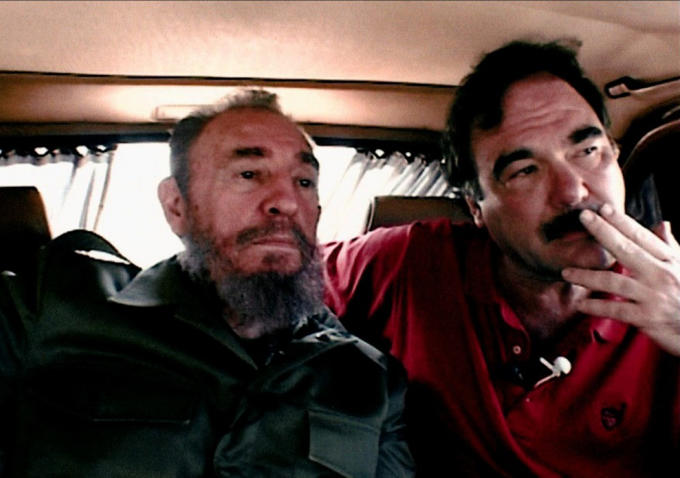 Fidel Castro (left) and Oliver Stone, from 'Comandante.' Photo courtesy of Ixtlan/HBO.