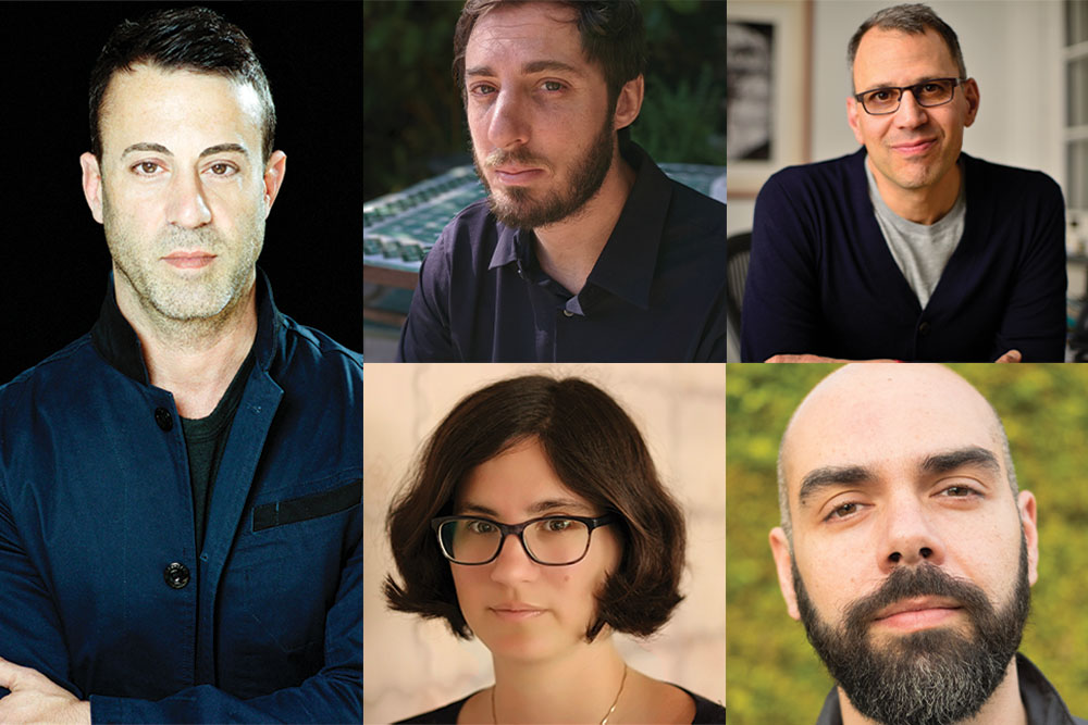 A collage of panelists. From L to R, top to bottom: Matt Ogens, Daniel Sivan, Jon Shenk, Mor Loushy and Pedro Kos.