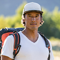 An Asian man with short black hair.