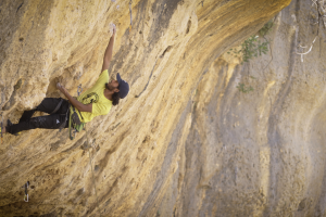Tawfiq climbing in Palestine
