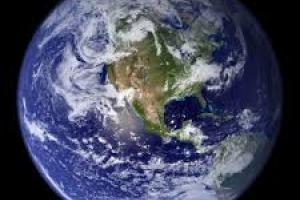 A satellite picture of the earth from space.