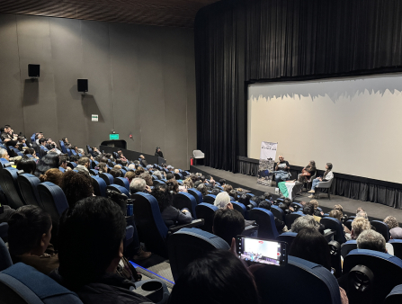 Packed theater screening