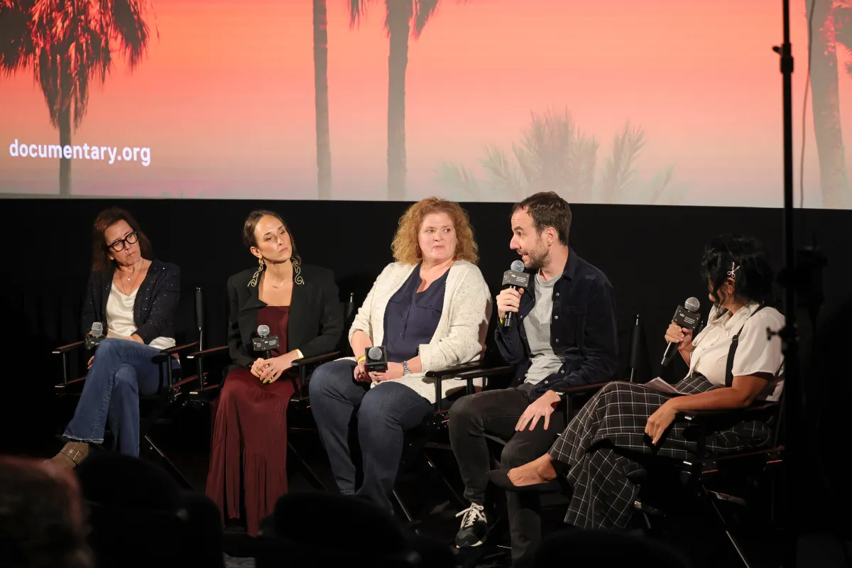 Blink Q&A conversation featuring Co-director Edmund Stenson, Producers Melanie Miller and Diane Becker, and RP consultant Jamiee Kadish, moderated by Variety's Jenelle Riley.