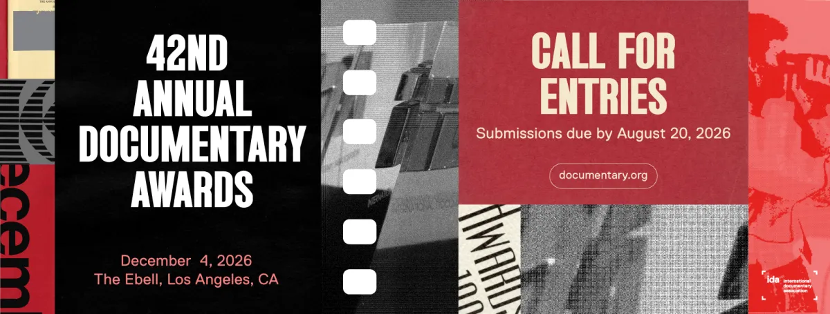 42nd IDA Documentary Awards Call for Entries banner
