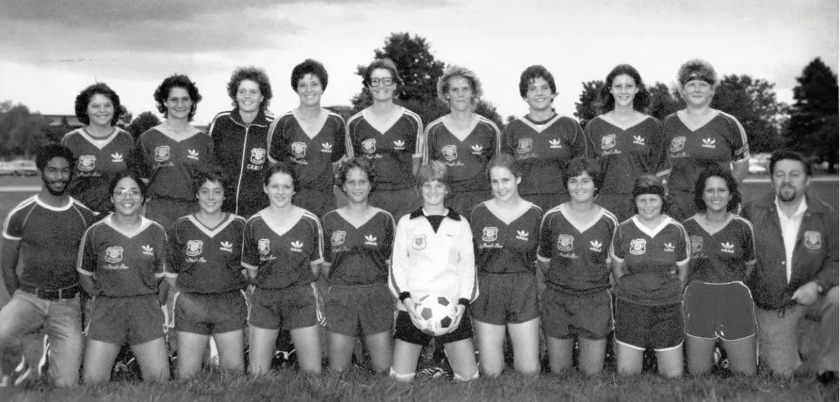 Team photo of Schwaben Women's Soccer Team 1980