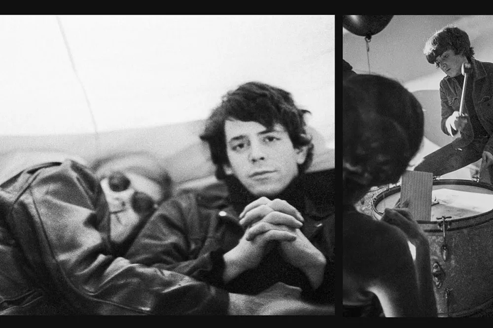 A black and white dual panel screen with several pictures of white men with dark hair.