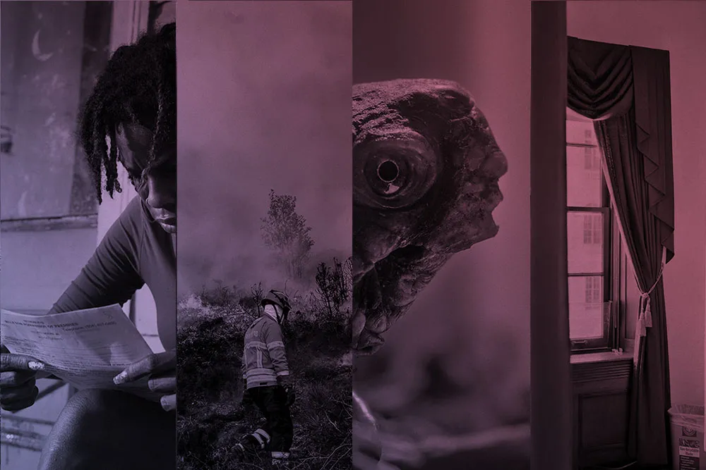 A collage of stills from four TIME Studios shorts.