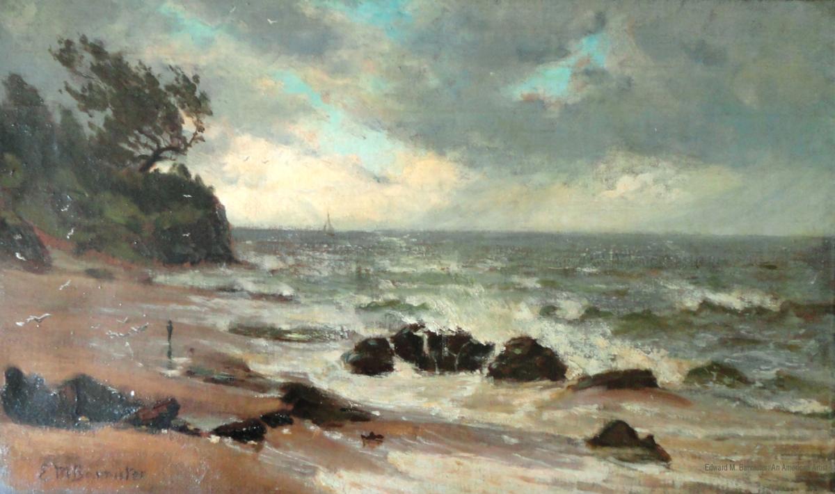A photo of Edward M. Bannister's painting of the ocean.