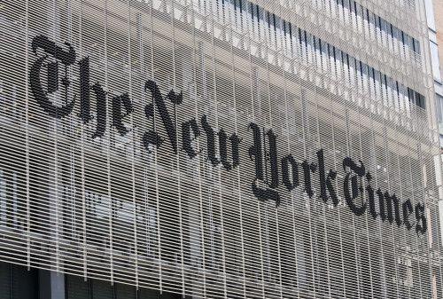 "The New York Times" building front
