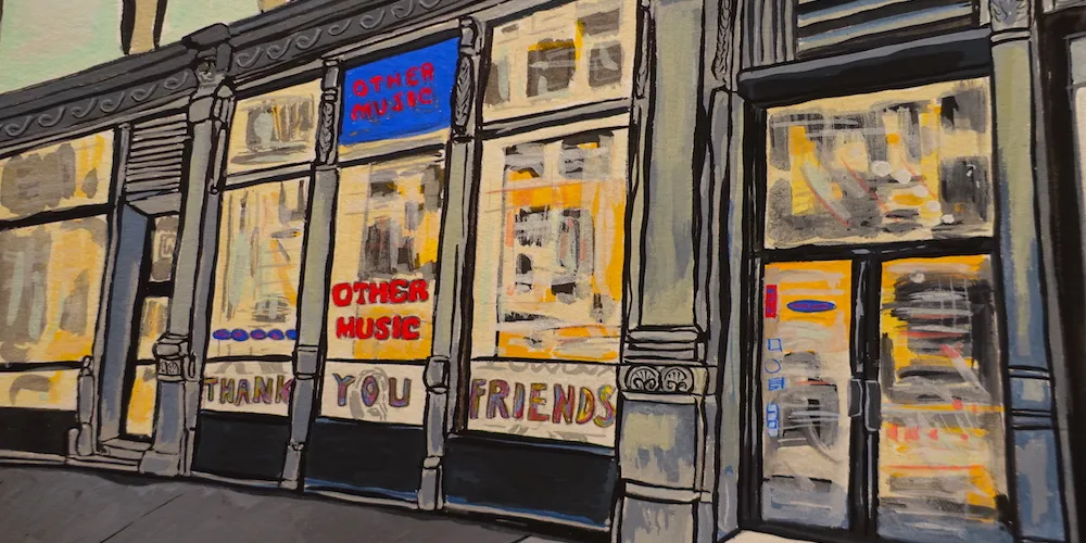 Animated storefront for the independent record store Other Music.